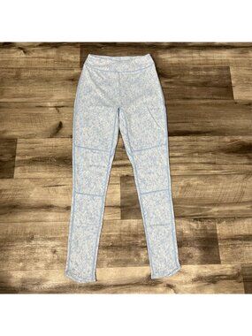 Gymshark Athletic Fleur Texture 7/8 Ankle Yoga Pants Blue Mark NWT Size S